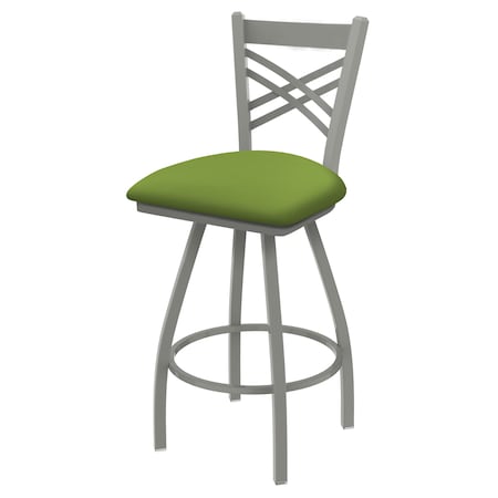 25 Swivel Counter Stool,Nickel Finish,Canter Green Seat